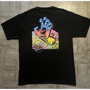 Santa Cruz Screaming Hand Graphic Men’s Large Black Skateboarding Skate Shirt L